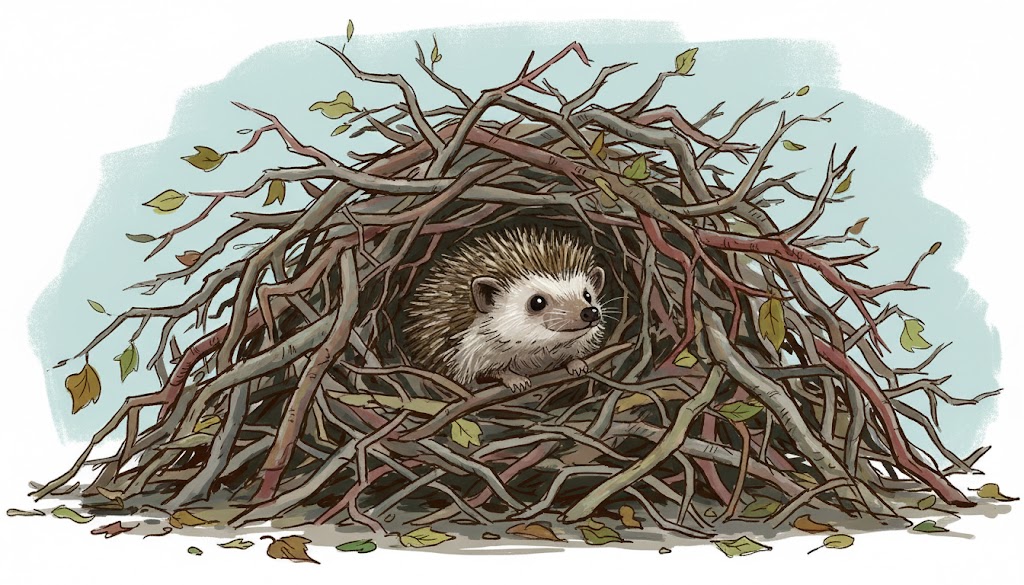 Igel im Asthaufen